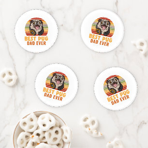 Pug Dad Fars Day Dog Owner Family Pet Coaster Set