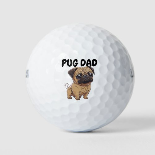 Pug Dad Fathers Day Golf Balls