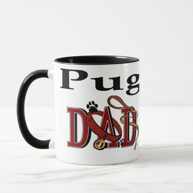 Pug Dad Gifts Mug (Left)