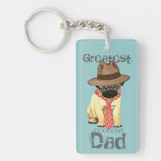Pug Dad Keychain (Front)