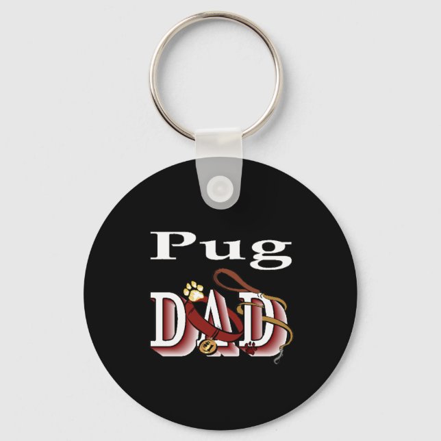 pug dad Keychain (Front)