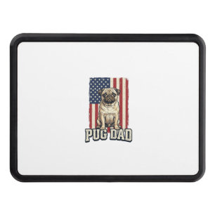Pug Dad Patriotic Vintage Engraving Dog Shirt Desi Hitch Cover