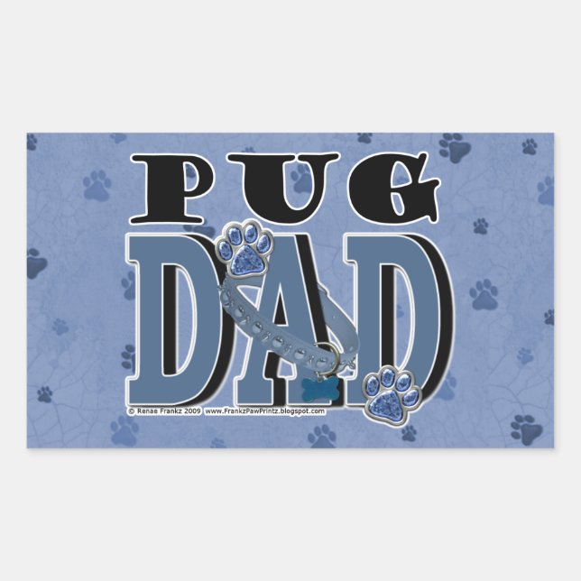 Pug DAD Rectangular Sticker (Front)