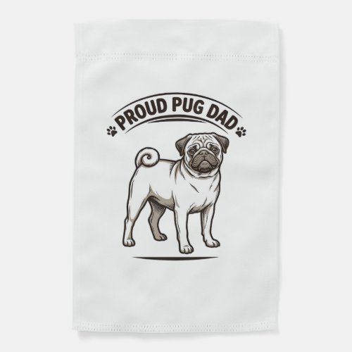 Pug Dad Shirt Vintage Engraving Dog Father Design_ Garden Flag