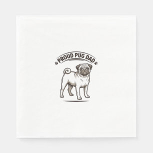 Pug Dad Shirt Vintage Engraving Dog Father Design_ Napkins