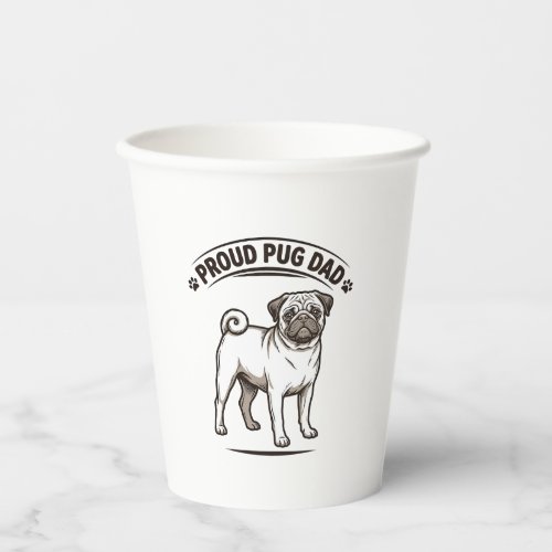 Pug Dad Shirt Vintage Engraving Dog Father Design_ Paper Cups