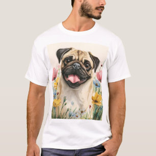 Pug Dad T-Shirt – Watercolor