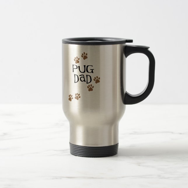 Pug Dad Travel Mug (Right)