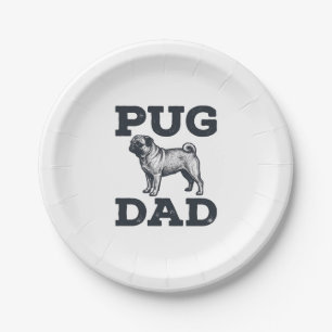 Pug Dad Vintage Engraving Dog Lover Shirt Design_1 Paper Plates