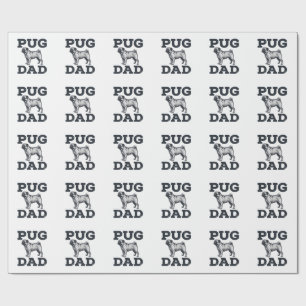 Pug Dad Vintage Engraving Dog Lover Shirt Design_1 Wrapping Paper
