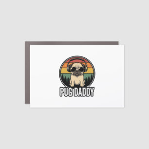Pug Daddy Vintage Sunset Dog Vector Shirt Design_1 Car Magnet