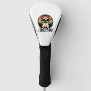 Pug Daddy Vintage Sunset Dog Vector Shirt Design_1 Golf Head Cover