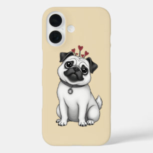 Pug design iPhone 16 case