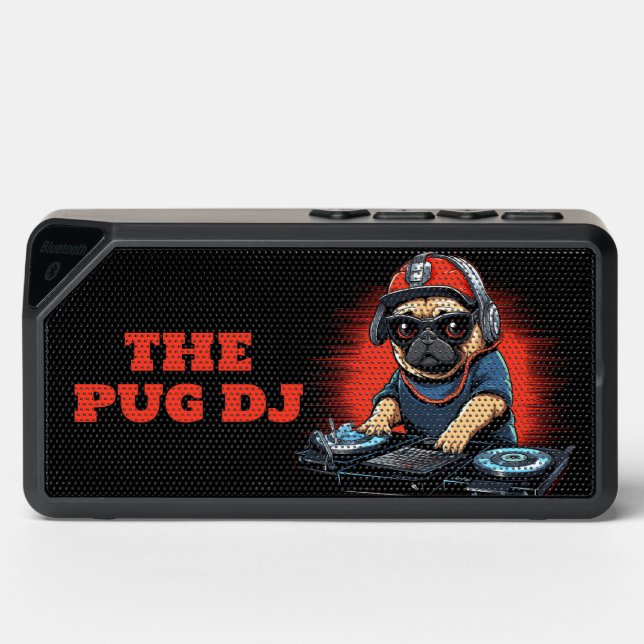 Pug DJ Cartoon Bluetooth Speaker (Front)