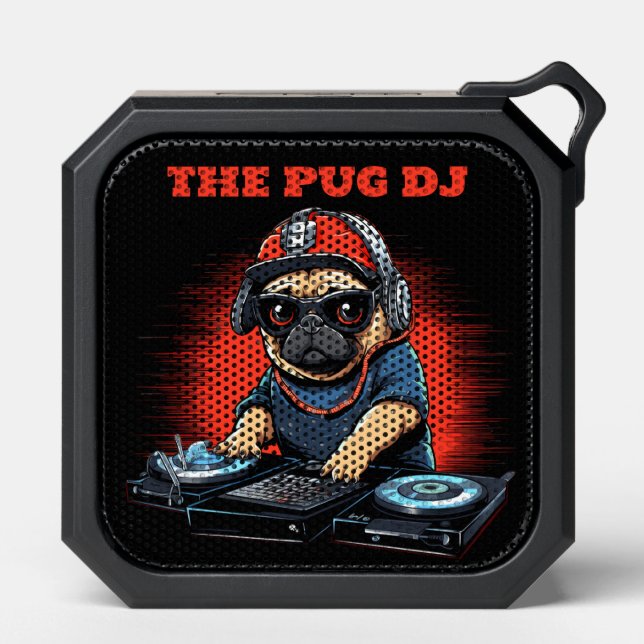 Pug DJ Cartoon Bluetooth Speaker (Front)