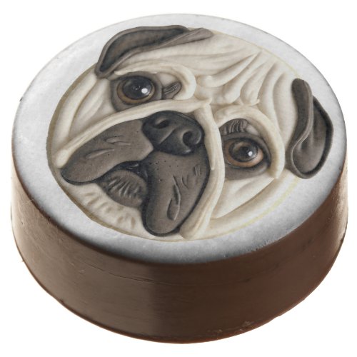 Pug Dog 3D Inspired  Chocolate Covered Oreo