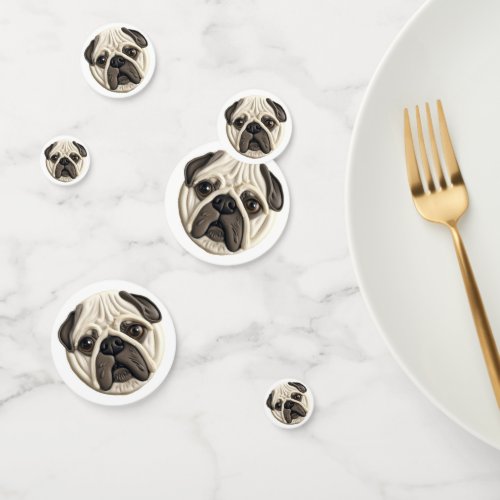 Pug Dog 3D Inspired  Confetti