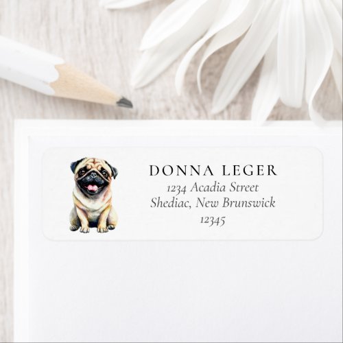 Pug Dog Address Label