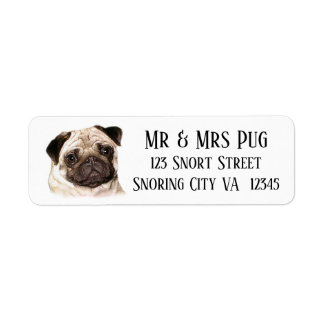 Pug dog address labels! label