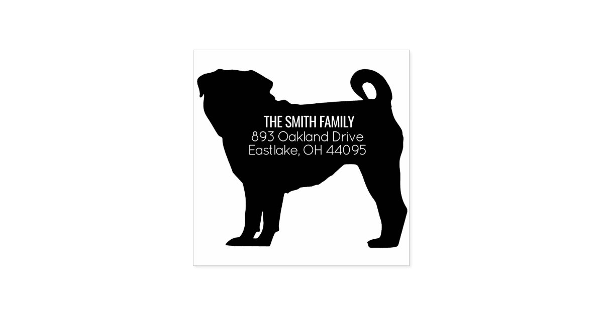 Pug Dog Address Stamp Zazzle