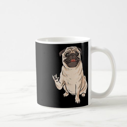 Pug Dog Asl Hand Gesture Deaf Hearing Loss Awarene Coffee Mug