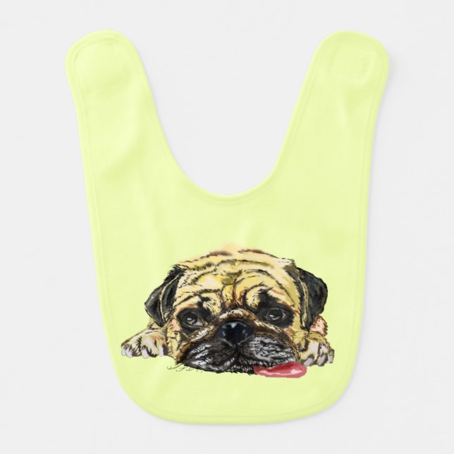 Pug Dog Baby Bib (Front)