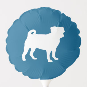 Pug Dog Baby Shower Blue Puppy Boy Balloon