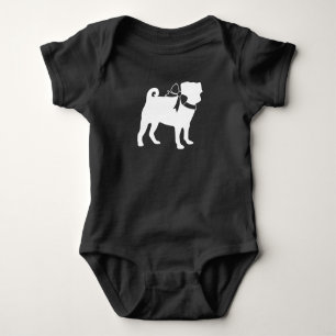 Pug Dog Baby Shower Grey Puppy Gender Neutral Baby Bodysuit