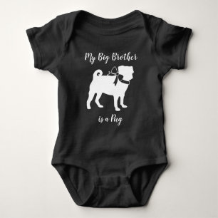 Pug Dog Baby Shower Grey Puppy Gender Neutral Baby Bodysuit