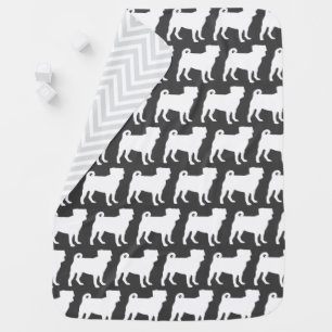 Pug Dog Baby Shower Grey Puppy Gender Neutral Blanket