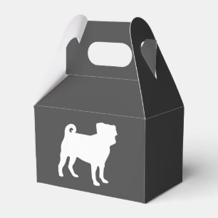 Pug Dog Baby Shower Grey Puppy Gender Neutral Favor Boxes