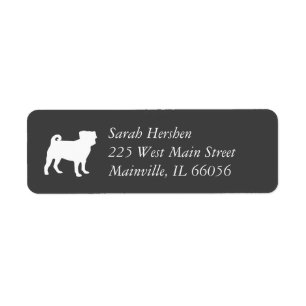 Pug Dog Baby Shower Grey Puppy Gender Neutral Label
