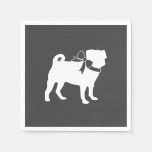 Pug Dog Baby Shower Grey Puppy Gender Neutral Napkins