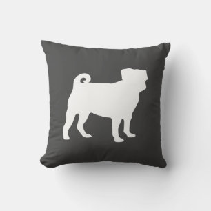 Pug Dog Baby Shower Grey Puppy Gender Neutral Throw Pillow