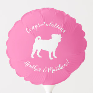 Pug Dog Baby Shower Pink Puppy Girl Balloon