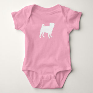Pug Dog Baby Shower Pink Puppy Girl Bodysuit