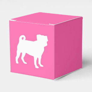Pug Dog Baby Shower Pink Puppy Girl Favor Boxes