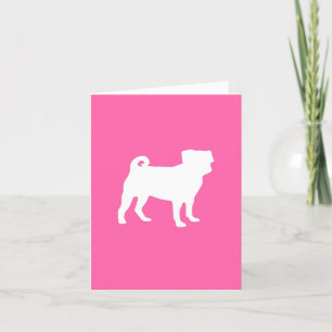 Pug Dog Baby Shower Pink Puppy Girl Letterpress Thank You Card