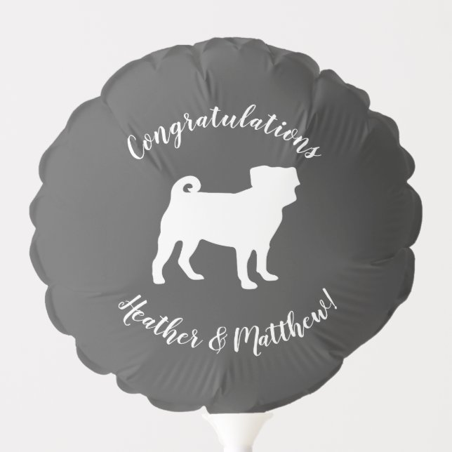 Pug Dog Baby Shower Theme Puppy Gender Neutral Balloon (Front)