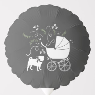 Pug Dog Baby Shower Theme Puppy Gender Neutral Balloon