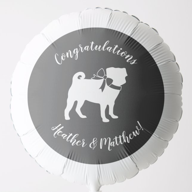 Pug Dog Baby Shower Theme Puppy Gender Neutral Balloon (Front)