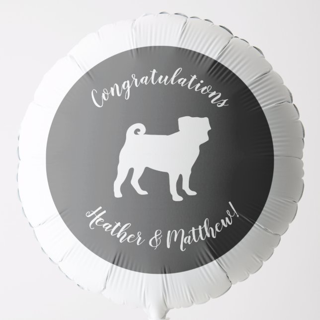 Pug Dog Baby Shower Theme Puppy Gender Neutral Balloon (Front)