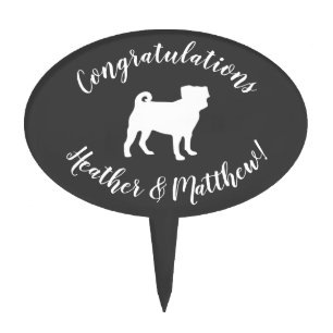 Pug Dog Baby Shower Theme Puppy Gender Neutral Cake Topper