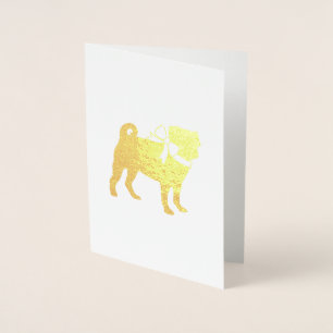 Pug Dog Baby Shower Theme Puppy Gender Neutral Foil Card