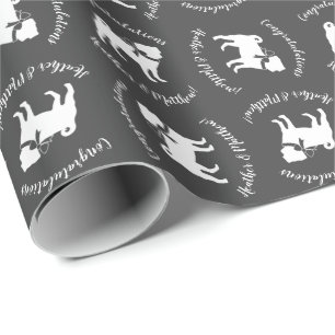 Pug Dog Baby Shower Theme Puppy Gender Neutral Wrapping Paper