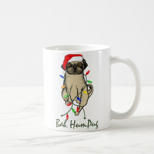 Pug Dog Bah Humpug Funny Christmas Coffee Mug