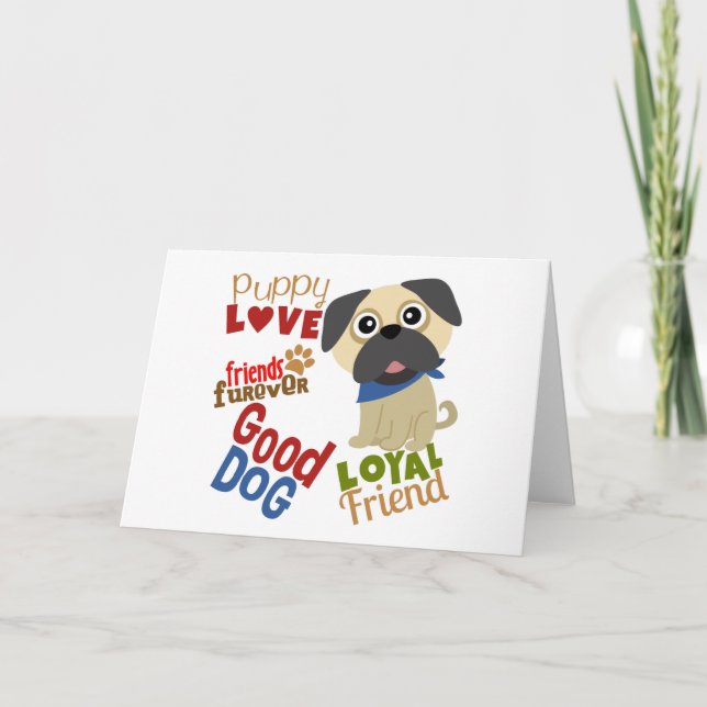 Pug Dog Best Friend Card (Front)