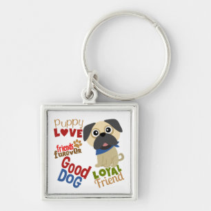 Pug Dog Best Friend Keychain