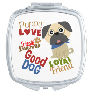 Pug Dog Best Friend Makeup Mirror