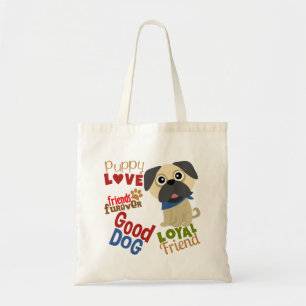 Pug Dog Best Friend Tote Bag